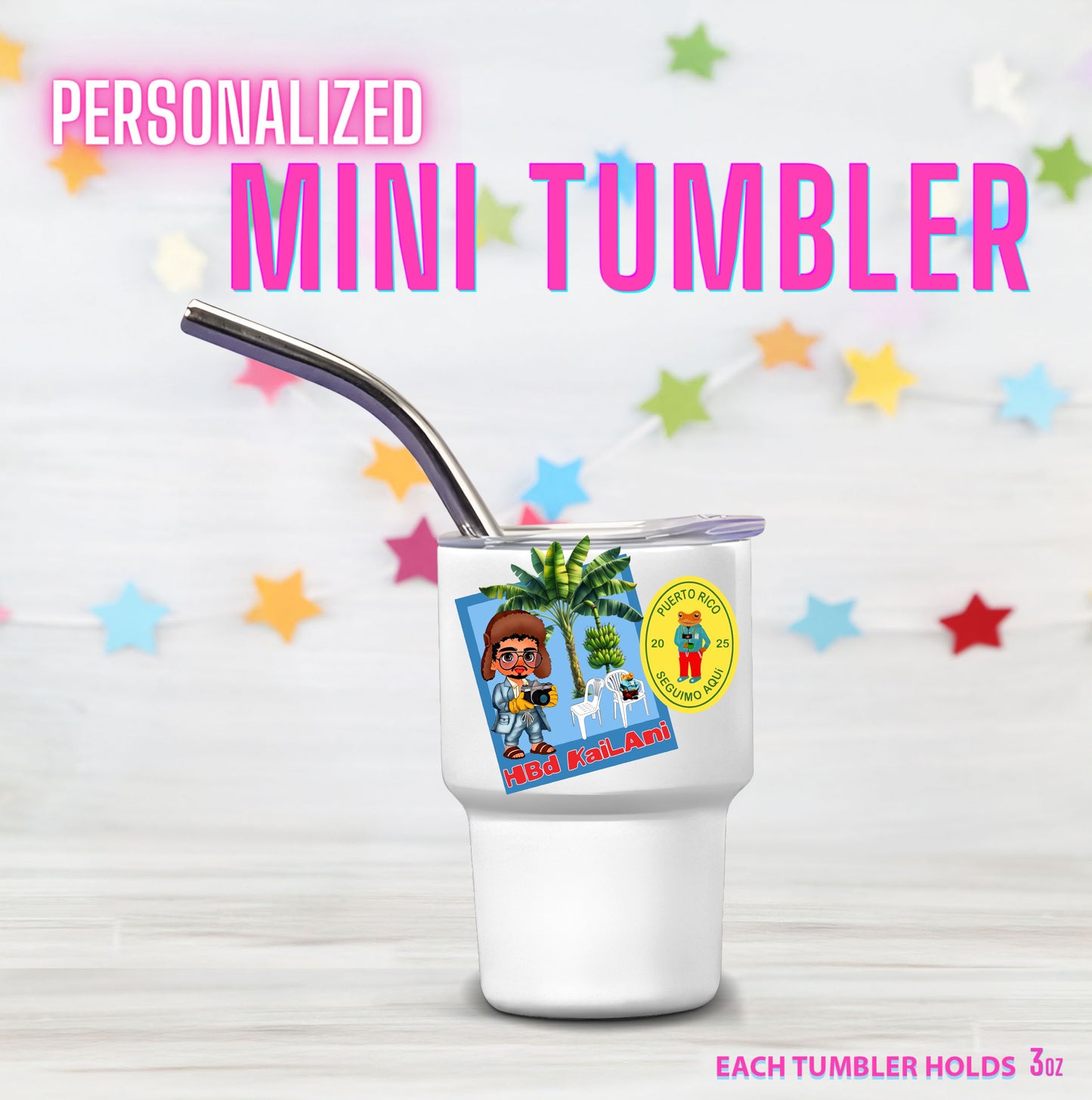 Personalized Mini Stainless Steel Tumbler Shot Glass with lid, straw, Custom, Funny, and Personalized Options. Great gift ideas for Weddings, bachelorette Parties, milestone birthdays, friend trip, or other occasions. conejo malo, dtmf, concho benito, Bad Bunny