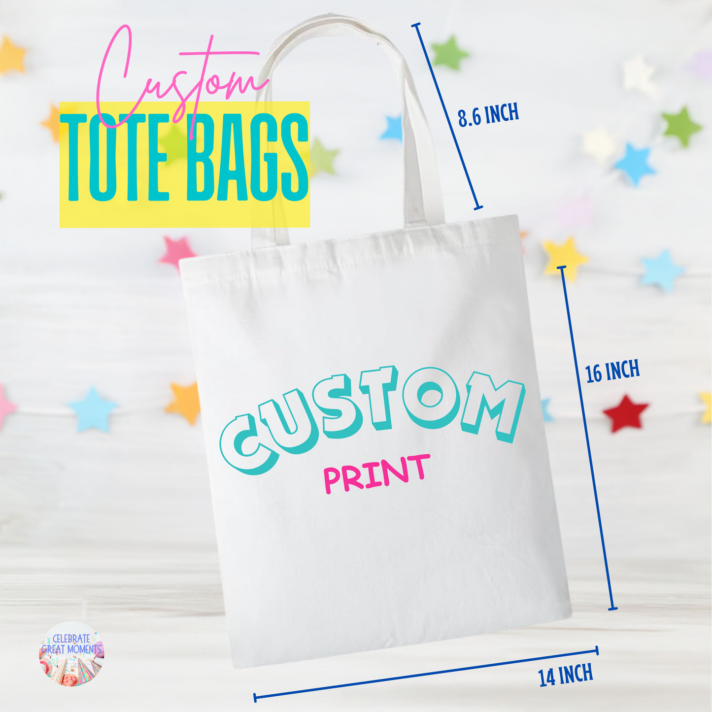 Personalized Tote Bag – Custom Image & Text Canvas Bag