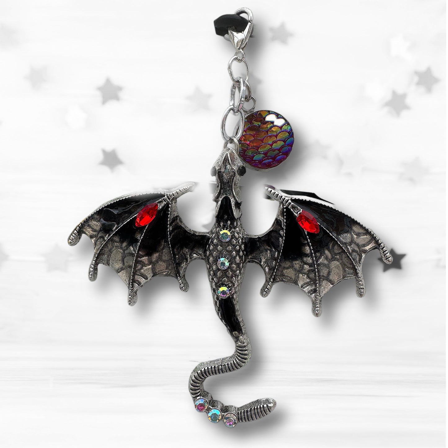 Mythical Dragon Metal Charm Keychain or Bag Charm