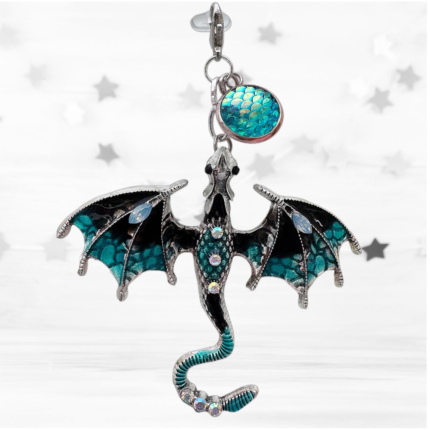 Mythical Dragon Metal Charm Keychain or Bag Charm