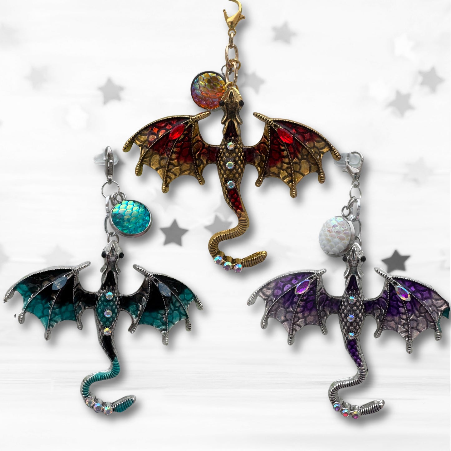 Mythical Dragon Metal Charm Keychain or Bag Charm