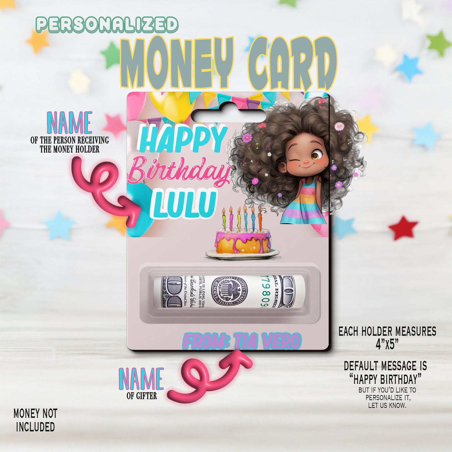 Birthday Girl Gift Card Money Card Holder, Happy Birthday Card, Gift Card Holder for birthday Custom & Personalized birthday Card Gift, Gift Card