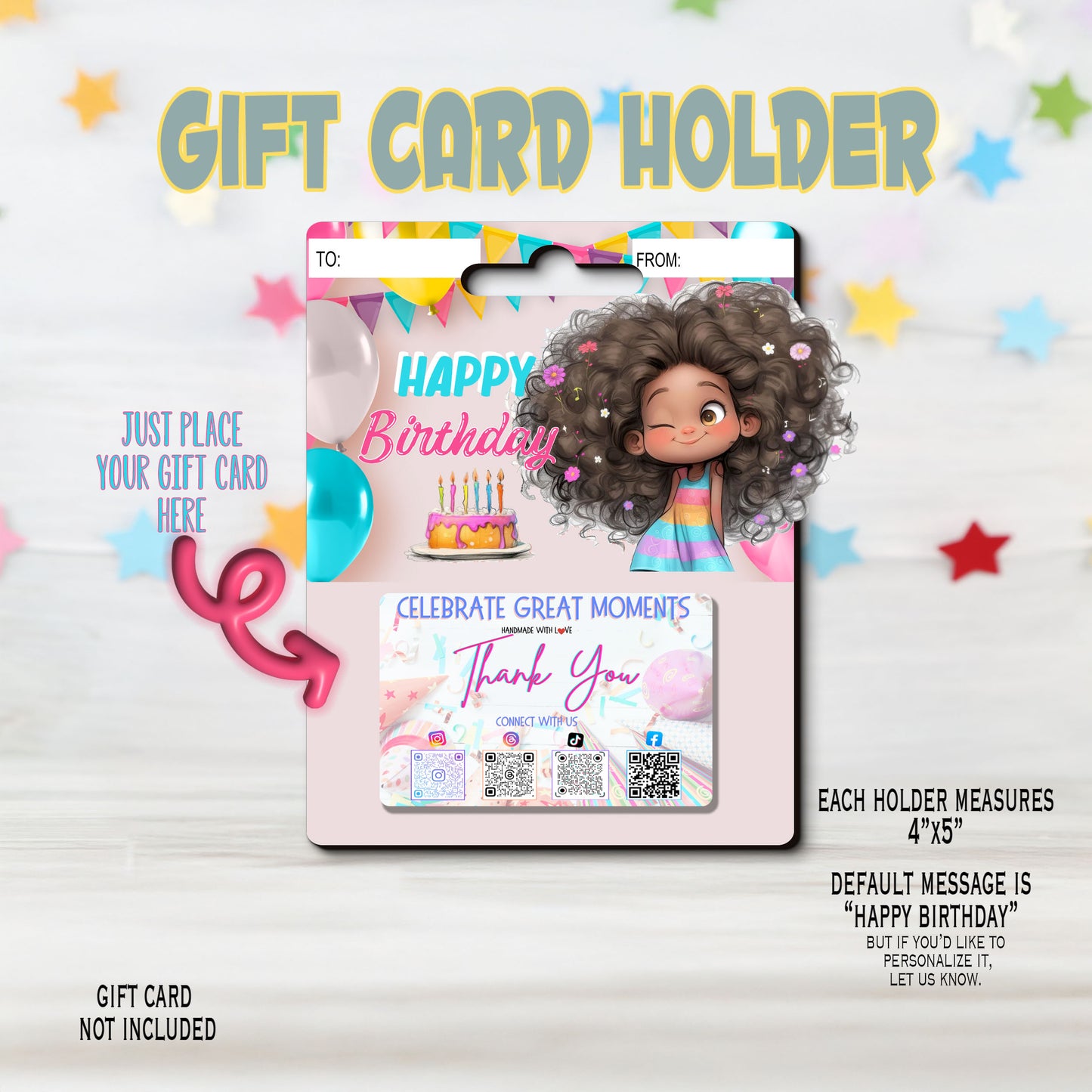 Birthday Girl Gift Card Money Card Holder, Happy Birthday Card, Gift Card Holder for birthday Custom & Personalized birthday Card Gift, Gift Card
