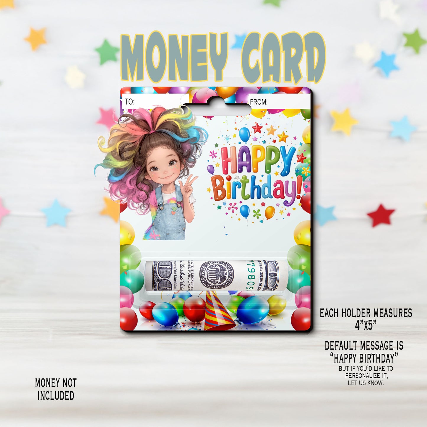 Birthday Girl Gift Card Money Card Holder, Happy Birthday Card, Gift Card Holder for birthday Custom & Personalized birthday Card Gift, Gift Card Rainbow