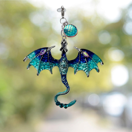 Mythical Dragon Metal Charm Keychain or Bag Charm