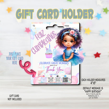 Nina Feliz Cumpleanos Birthday Girl Gift Card Money Card Holder, Happy Birthday Card, Gift Card Holder for birthday Custom & Personalized birthday Card Gift, Gift Card