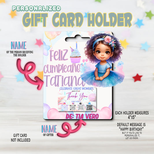 Nina Feliz Cumpleanos Birthday Girl Gift Card Money Card Holder, Happy Birthday Card, Gift Card Holder for birthday Custom & Personalized birthday Card Gift, Gift Card