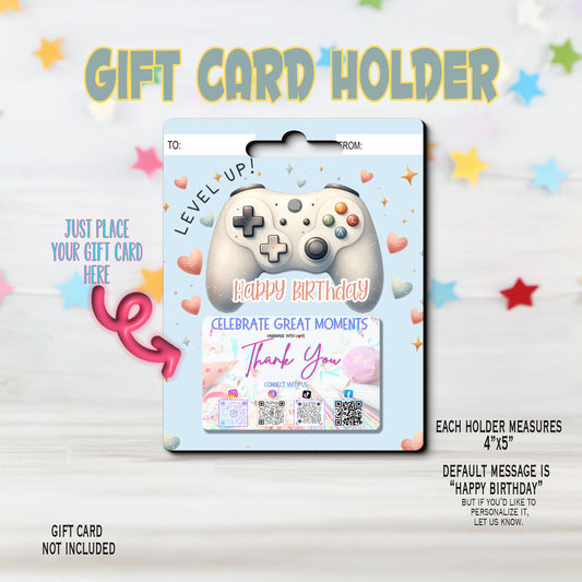 Gamer Birthday Gift Card Money Card Holder, Happy Birthday Card, Gift Card Holder for birthday Custom & Personalized birthday Card Gift, Gift Card