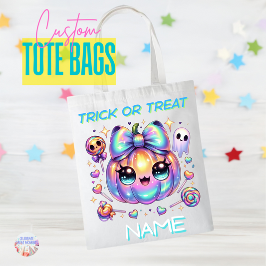 Custom Halloween  Bag - Trick or Treat Bag with Custom Name