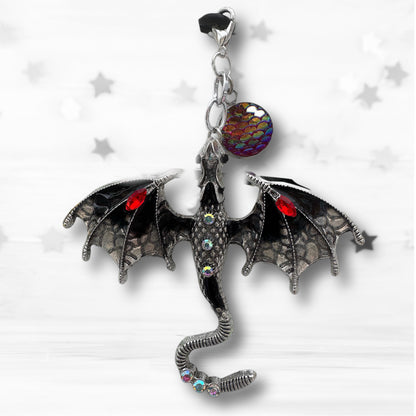 Mythical Dragon Metal Charm Keychain or Bag Charm
