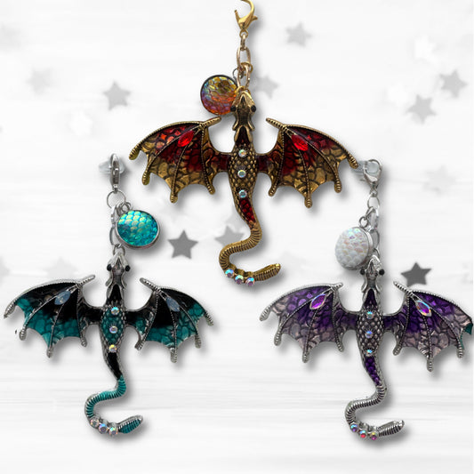 Mythical Dragon Metal Charm Keychain or Bag Charm