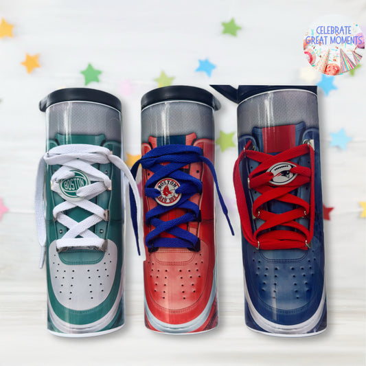 Custom 3D Lace Sneaker Tumbler – Hot & Cold Stainless Steel Drinkware  | Personalized & Fun Tumbler for any Occasion | Adult Party Favor gift