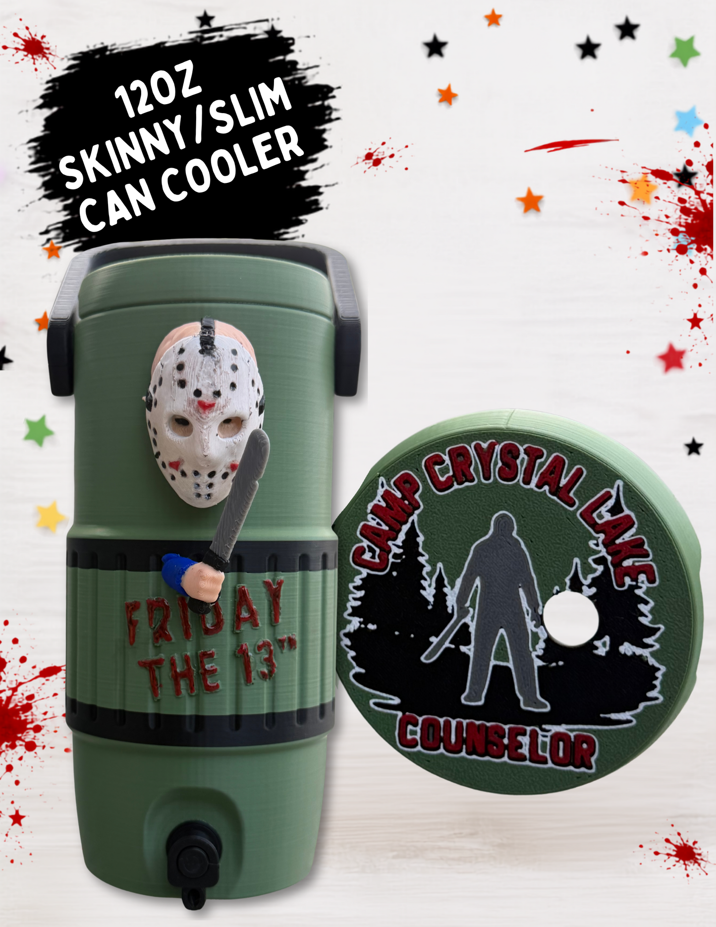 Halloween Horror Skinny Can Holder | Energy Drink Holder Drink Sleeve
