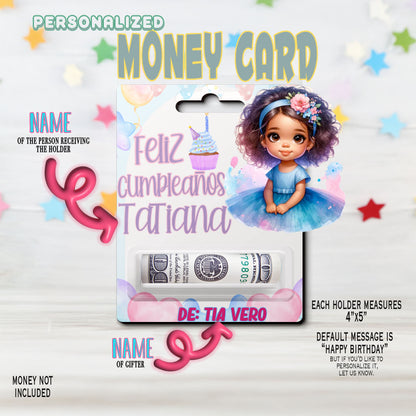 Nina Feliz Cumpleanos Birthday Girl Gift Card Money Card Holder, Happy Birthday Card, Gift Card Holder for birthday Custom & Personalized birthday Card Gift, Gift Card