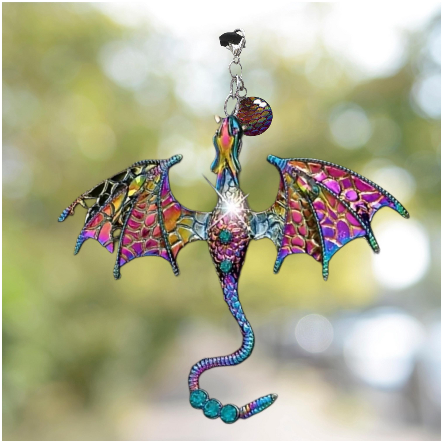Mythical Dragon Metal Charm Keychain or Bag Charm