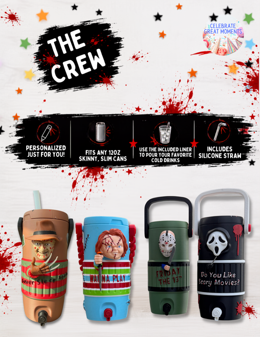 Halloween Horror Skinny Can Holder | Energy Drink Holder Drink Sleeve