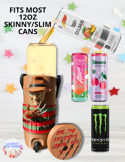 Halloween Horror Skinny Can Holder | Energy Drink Holder Drink Sleeve