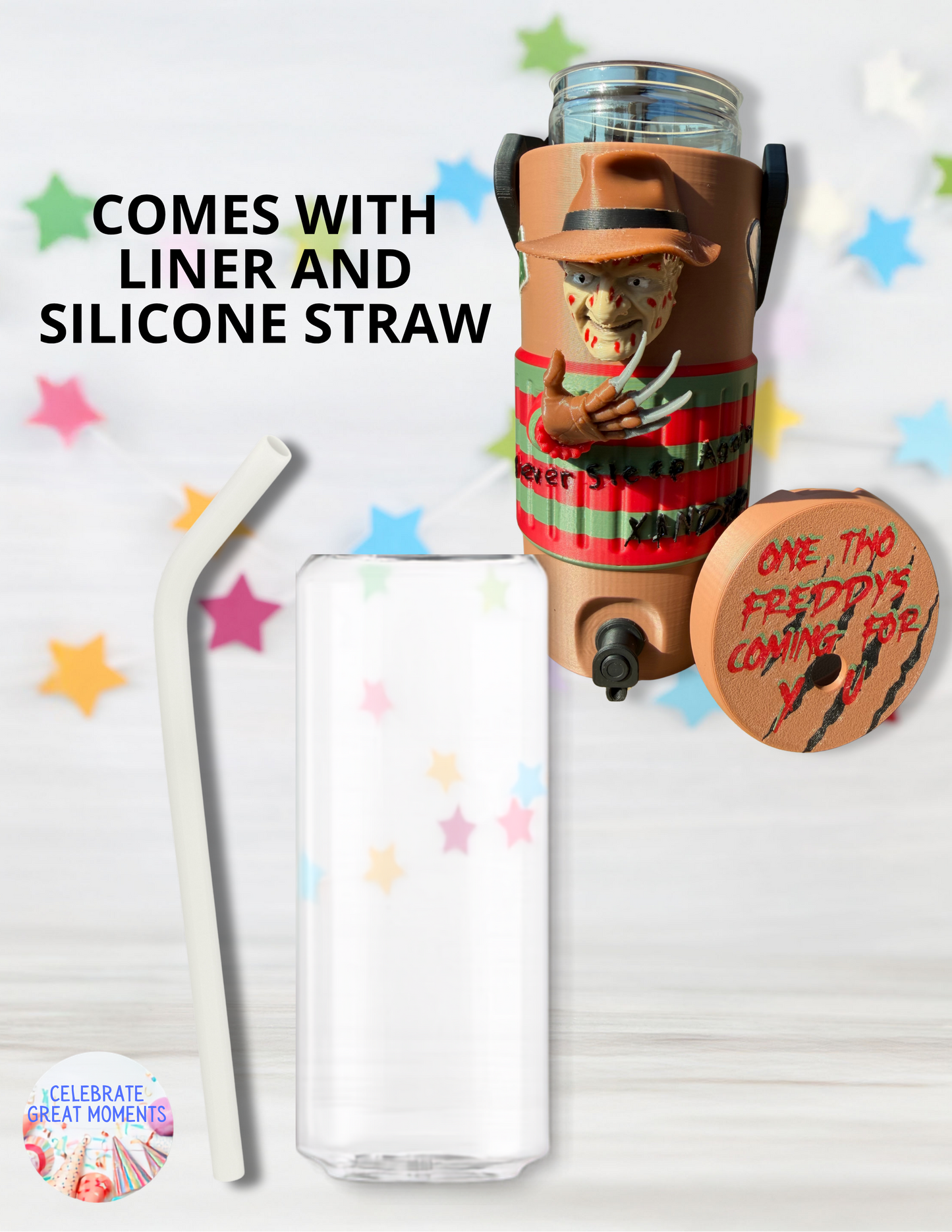 Halloween Horror Skinny Can Holder | Energy Drink Holder Drink Sleeve