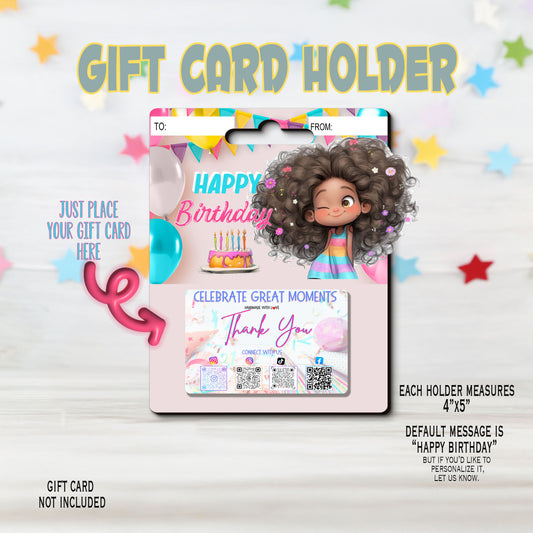Birthday Girl  Gift Card Money Card Holder, Happy Birthday Card, Gift Card Holder for birthday Custom & Personalized birthday Card Gift, Gift Card