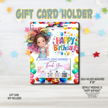 Birthday Girl Gift Card Money Card Holder, Happy Birthday Card, Gift Card Holder for birthday Custom & Personalized birthday Card Gift, Gift Card Rainbow
