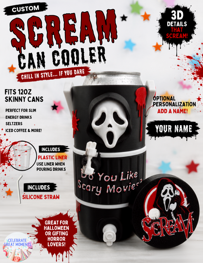 Halloween Horror Skinny Can Holder | Energy Drink Holder Drink Sleeve