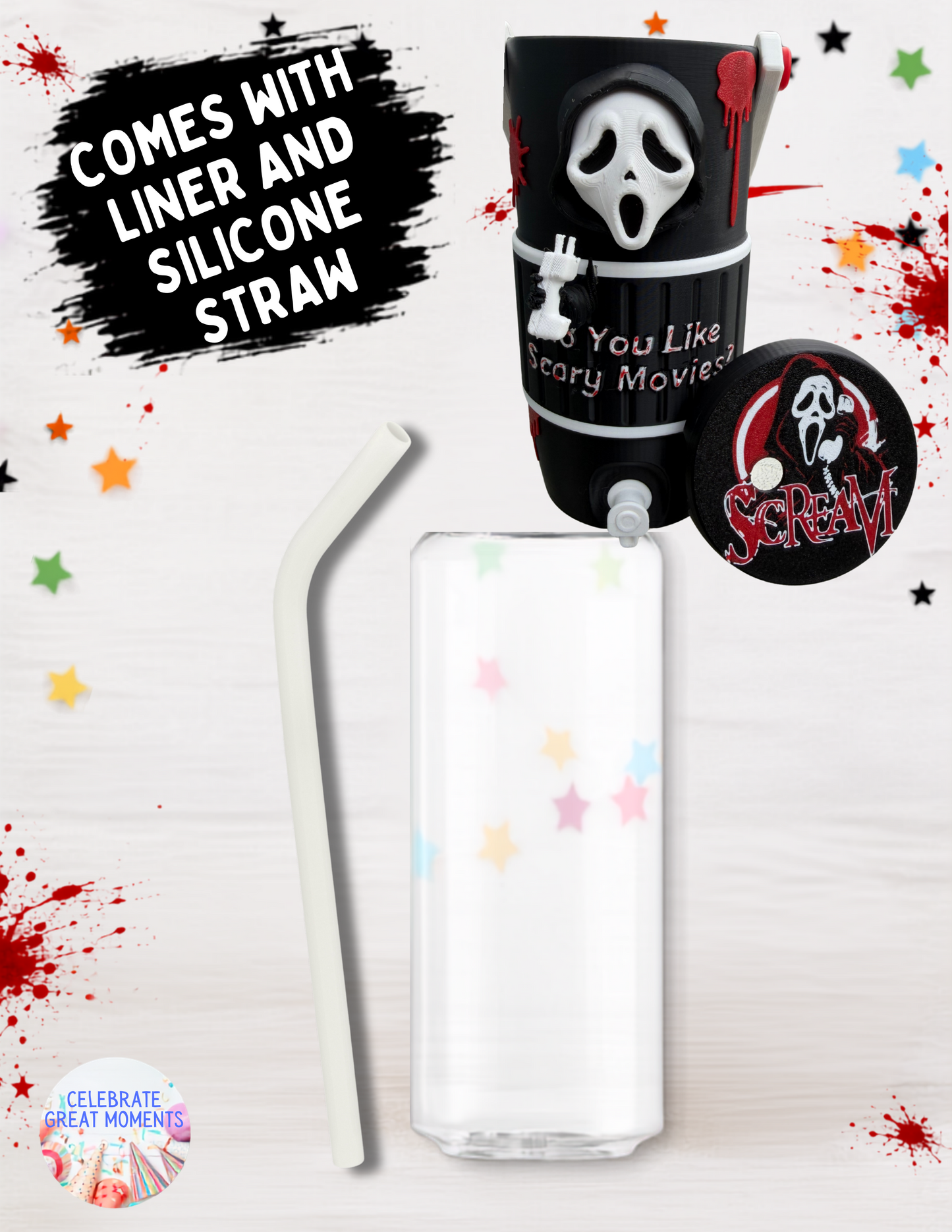 Halloween Horror Skinny Can Holder | Energy Drink Holder Drink Sleeve